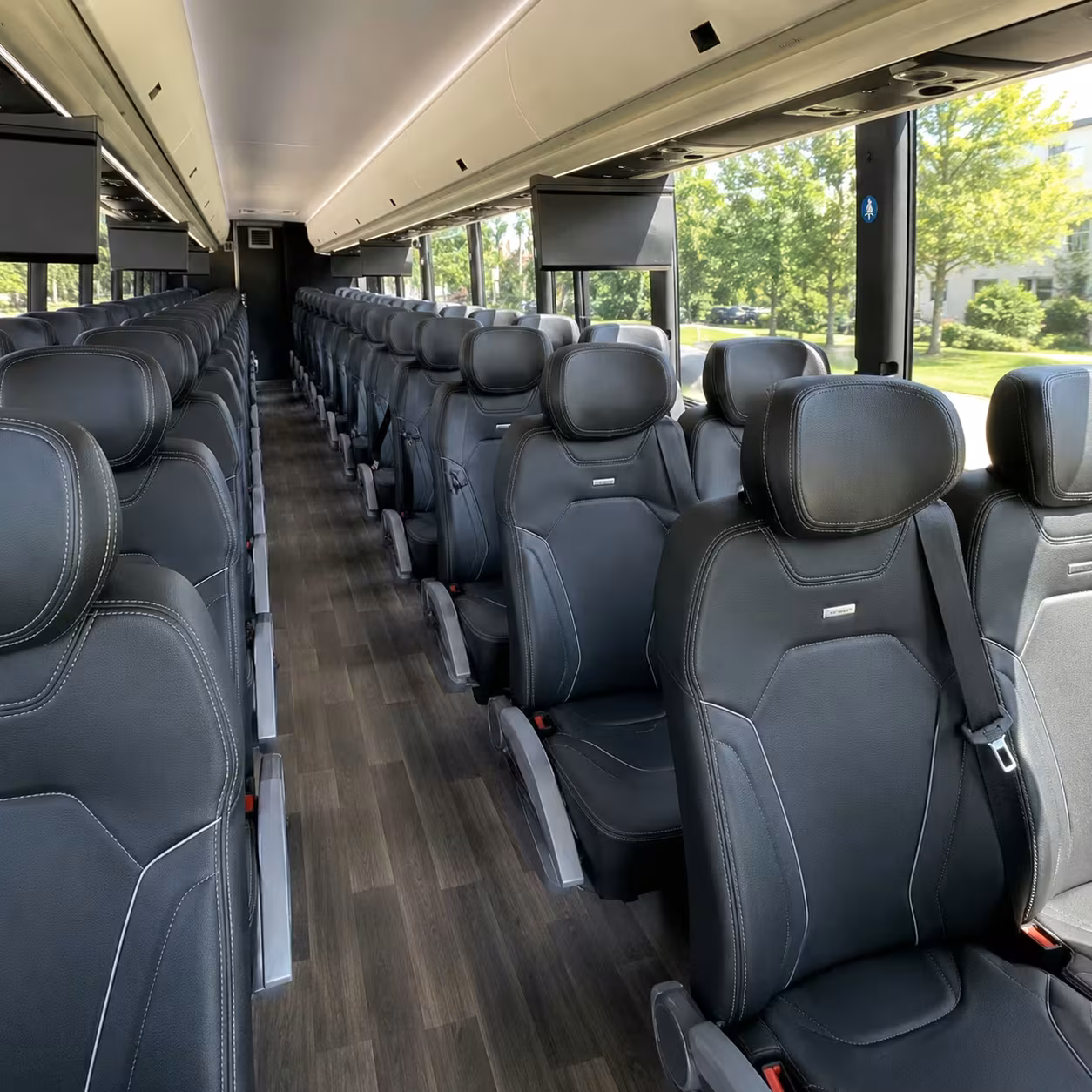 56 passenger charter bus inside
